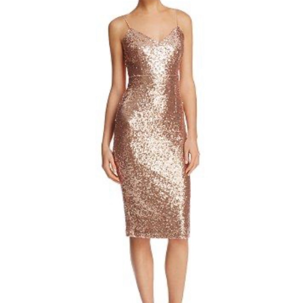 EUC - Gold Sequin Bodycon Dress - size XS